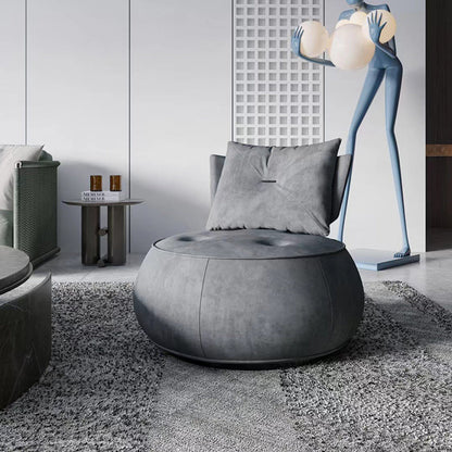 Contemporary Solid Color Lounge Chair Living Room Swivel Side Chair Light Gray Tech Cloth 1 Piece Clearhalo 'Accent Chairs' 'accent_chairs' 'Chairs & Seating' 'furn' 'furn_accent_chairs' 'Furniture' 'Living Room Furniture' 6609582