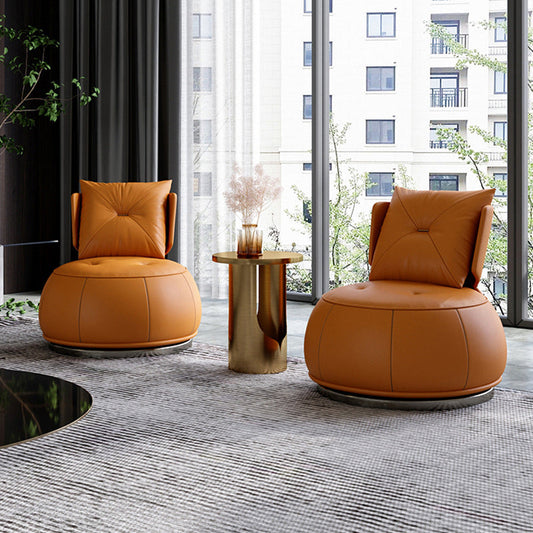 Contemporary Solid Color Lounge Chair Living Room Swivel Side Chair Clearhalo 'Accent Chairs' 'accent_chairs' 'Chairs & Seating' 'furn' 'furn_accent_chairs' 'Furniture' 'Living Room Furniture' 6609586