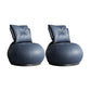 Contemporary Solid Color Lounge Chair Living Room Swivel Side Chair Blue PU（Polyurethane） 2 Piece Set Clearhalo 'Accent Chairs' 'accent_chairs' 'Chairs & Seating' 'furn' 'furn_accent_chairs' 'Furniture' 'Living Room Furniture' 6609592