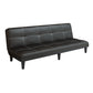 Faux Leather Pillow Top Arms /Armless Sleeper Sofa Bed Biscuit Back Convertible Sofas Black Pillow Not Included Clearhalo 'furn' 'furn_futons' 'Furniture' 'Futons & Daybeds' 'Futons' 'Living Room Furniture' 6609606