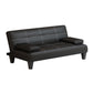 Faux Leather Pillow Top Arms /Armless Sleeper Sofa Bed Biscuit Back Convertible Sofas 59"L x 29.5"W x 28"H Black Pillow Included Clearhalo 'furn' 'furn_futons' 'Furniture' 'Futons & Daybeds' 'Futons' 'Living Room Furniture' 6609608