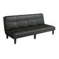 Faux Leather Pillow Top Arms /Armless Sleeper Sofa Bed Biscuit Back Convertible Sofas 59"L x 29.5"W x 28"H Black Pillow Not Included Clearhalo 'furn' 'furn_futons' 'Furniture' 'Futons & Daybeds' 'Futons' 'Living Room Furniture' 6609610