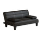 Faux Leather Pillow Top Arms /Armless Sleeper Sofa Bed Biscuit Back Convertible Sofas 47"L x 29.5"W x 28"H Black Pillow Included Clearhalo 'furn' 'furn_futons' 'Furniture' 'Futons & Daybeds' 'Futons' 'Living Room Furniture' 6609611