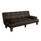 Faux Leather Pillow Top Arms /Armless Sleeper Sofa Bed Biscuit Back Convertible Sofas Brown Pillow Included Clearhalo 'furn' 'furn_futons' 'Furniture' 'Futons & Daybeds' 'Futons' 'Living Room Furniture' 6609616