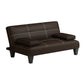 Faux Leather Pillow Top Arms /Armless Sleeper Sofa Bed Biscuit Back Convertible Sofas 47"L x 29.5"W x 28"H Brown Pillow Included Clearhalo 'furn' 'furn_futons' 'Furniture' 'Futons & Daybeds' 'Futons' 'Living Room Furniture' 6609619