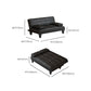 Faux Leather Pillow Top Arms /Armless Sleeper Sofa Bed Biscuit Back Convertible Sofas Clearhalo 'furn' 'furn_futons' 'Furniture' 'Futons & Daybeds' 'Futons' 'Living Room Furniture' 6609629