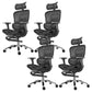 Modern Desk Chair Adjustable Seat Height Office Chair with Wheels Black 4 Piece Set With Footrest Clearhalo 'furn' 'furn_office_chair' 'Furniture' 'Office Chairs' 'Office Furniture' 'office_chair' 6609671