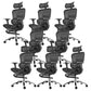 Modern Desk Chair Adjustable Seat Height Office Chair with Wheels Black 8 Piece Set With Footrest Clearhalo 'furn' 'furn_office_chair' 'Furniture' 'Office Chairs' 'Office Furniture' 'office_chair' 6609675