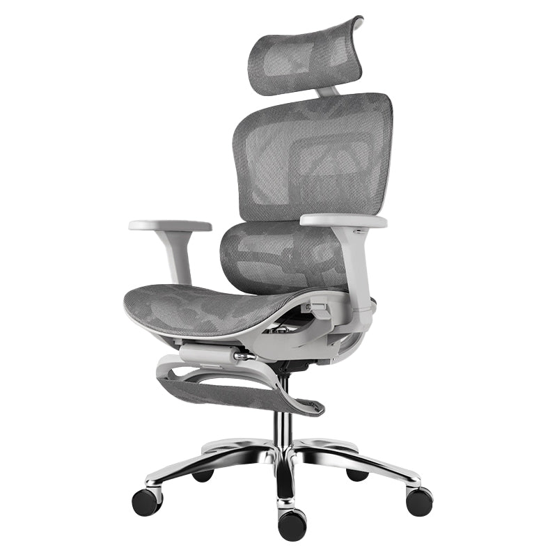 Modern Desk Chair Adjustable Seat Height Office Chair with Wheels Grey 1 Piece With Footrest Clearhalo 'furn' 'furn_office_chair' 'Furniture' 'Office Chairs' 'Office Furniture' 'office_chair' 6609678