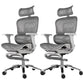 Modern Desk Chair Adjustable Seat Height Office Chair with Wheels Grey 2 Piece Set With Footrest Clearhalo 'furn' 'furn_office_chair' 'Furniture' 'Office Chairs' 'Office Furniture' 'office_chair' 6609680