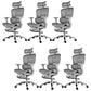 Modern Desk Chair Adjustable Seat Height Office Chair with Wheels Grey 6 Piece Set With Footrest Clearhalo 'furn' 'furn_office_chair' 'Furniture' 'Office Chairs' 'Office Furniture' 'office_chair' 6609682