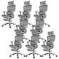 Modern Desk Chair Adjustable Seat Height Office Chair with Wheels Grey 8 Piece Set With Footrest Clearhalo 'furn' 'furn_office_chair' 'Furniture' 'Office Chairs' 'Office Furniture' 'office_chair' 6609683