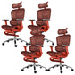 Modern Desk Chair Adjustable Seat Height Office Chair with Wheels Red 4 Piece Set With Footrest Clearhalo 'furn' 'furn_office_chair' 'Furniture' 'Office Chairs' 'Office Furniture' 'office_chair' 6609686