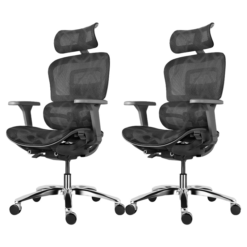 Modern Desk Chair Adjustable Seat Height Office Chair with Wheels Black 2 Piece Set Without Footrest Clearhalo 'furn' 'furn_office_chair' 'Furniture' 'Office Chairs' 'Office Furniture' 'office_chair' 6609690