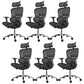Modern Desk Chair Adjustable Seat Height Office Chair with Wheels Black 6 Piece Set Without Footrest Clearhalo 'furn' 'furn_office_chair' 'Furniture' 'Office Chairs' 'Office Furniture' 'office_chair' 6609692