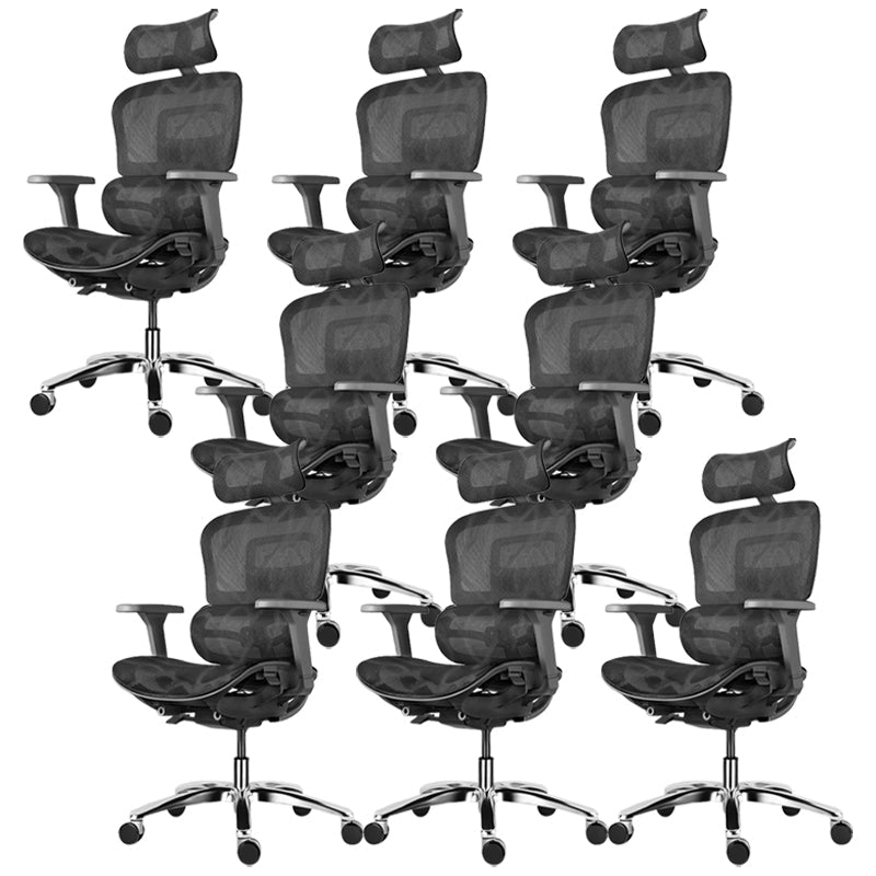 Modern Desk Chair Adjustable Seat Height Office Chair with Wheels Black 8 Piece Set Without Footrest Clearhalo 'furn' 'furn_office_chair' 'Furniture' 'Office Chairs' 'Office Furniture' 'office_chair' 6609693