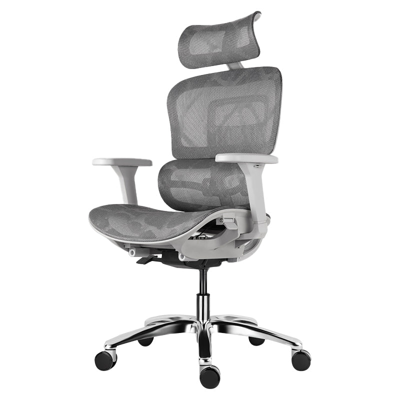 Modern Desk Chair Adjustable Seat Height Office Chair with Wheels Grey 1 Piece Without Footrest Clearhalo 'furn' 'furn_office_chair' 'Furniture' 'Office Chairs' 'Office Furniture' 'office_chair' 6609694