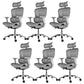 Modern Desk Chair Adjustable Seat Height Office Chair with Wheels Grey 6 Piece Set Without Footrest Clearhalo 'furn' 'furn_office_chair' 'Furniture' 'Office Chairs' 'Office Furniture' 'office_chair' 6609697