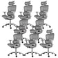 Modern Desk Chair Adjustable Seat Height Office Chair with Wheels Grey 8 Piece Set Without Footrest Clearhalo 'furn' 'furn_office_chair' 'Furniture' 'Office Chairs' 'Office Furniture' 'office_chair' 6609698