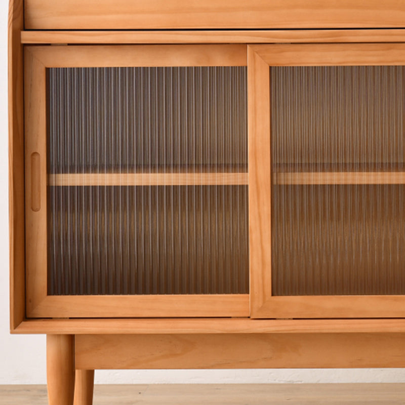 Scheda laterale in legno massiccio a buffet moderno con armadi e cassetti