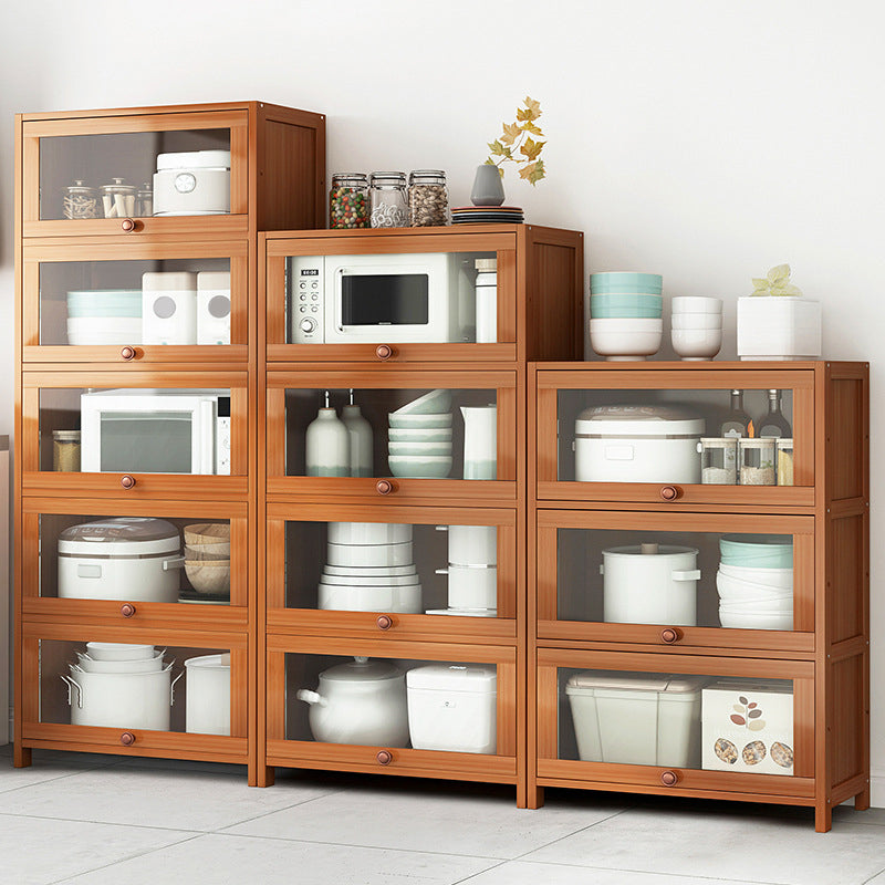 Brown Bamboo Kitchen Server Modern Dining Server for Living Room Clearhalo 'buffet_sideboard' 'Buffets & Sideboards' 'furn' 'furn_buffet_sideboard' 'Furniture' 'Kitchen & Dining Furniture' 6609789