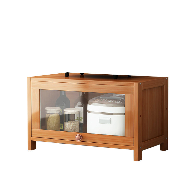 Brown Bamboo Kitchen Server Modern Dining Server for Living Room 23.6"L x 13"W x 15.7"H Clearhalo 'buffet_sideboard' 'Buffets & Sideboards' 'furn' 'furn_buffet_sideboard' 'Furniture' 'Kitchen & Dining Furniture' 6609790