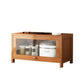 Brown Bamboo Kitchen Server Modern Dining Server for Living Room 27.6"L x 13"W x 15.7"H Clearhalo 'buffet_sideboard' 'Buffets & Sideboards' 'furn' 'furn_buffet_sideboard' 'Furniture' 'Kitchen & Dining Furniture' 6609791