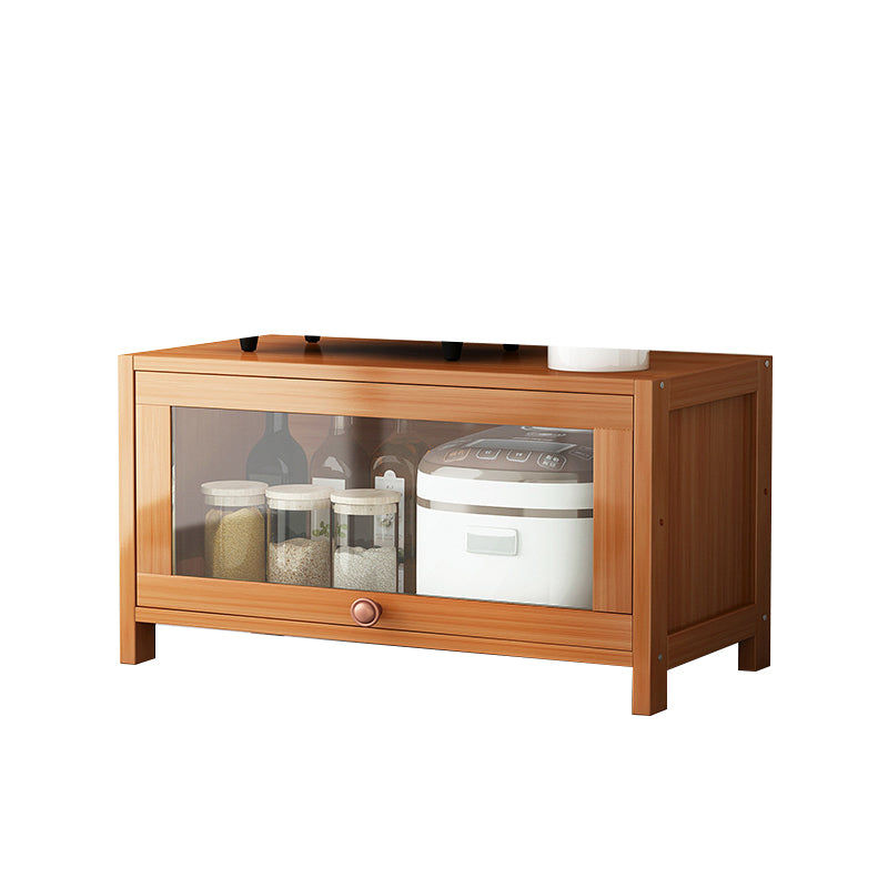 Brown Bamboo Kitchen Server Modern Dining Server for Living Room 27.6"L x 13"W x 15.7"H Clearhalo 'buffet_sideboard' 'Buffets & Sideboards' 'furn' 'furn_buffet_sideboard' 'Furniture' 'Kitchen & Dining Furniture' 6609791
