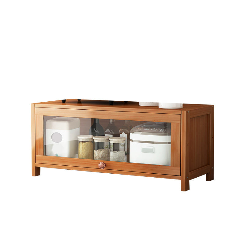 Brown Bamboo Kitchen Server Modern Dining Server for Living Room 31.5"L x 13"W x 15.7"H Clearhalo 'buffet_sideboard' 'Buffets & Sideboards' 'furn' 'furn_buffet_sideboard' 'Furniture' 'Kitchen & Dining Furniture' 6609793