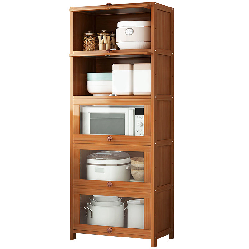 Brown Bamboo Kitchen Server Modern Dining Server for Living Room Clearhalo 'buffet_sideboard' 'Buffets & Sideboards' 'furn' 'furn_buffet_sideboard' 'Furniture' 'Kitchen & Dining Furniture' 6609798
