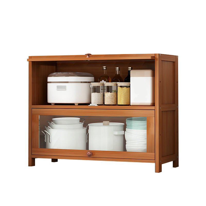 Brown Bamboo Kitchen Server Modern Dining Server for Living Room 31.5"L x 13"W x 28.7"H Clearhalo 'buffet_sideboard' 'Buffets & Sideboards' 'furn' 'furn_buffet_sideboard' 'Furniture' 'Kitchen & Dining Furniture' 6609799