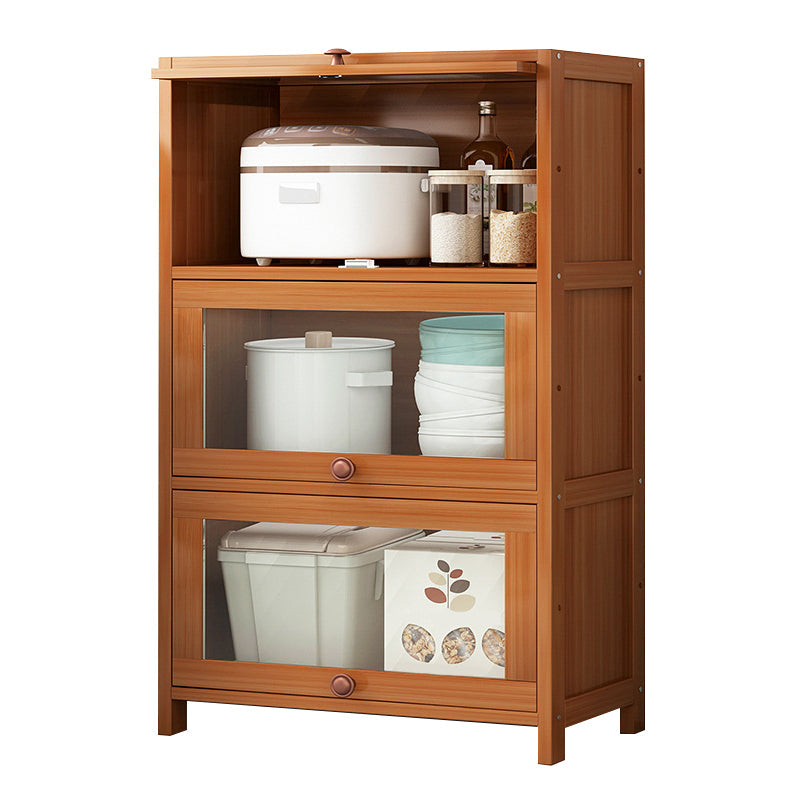 Brown Bamboo Kitchen Server Modern Dining Server for Living Room 23.6"L x 13"W x 41.7"H Clearhalo 'buffet_sideboard' 'Buffets & Sideboards' 'furn' 'furn_buffet_sideboard' 'Furniture' 'Kitchen & Dining Furniture' 6609802