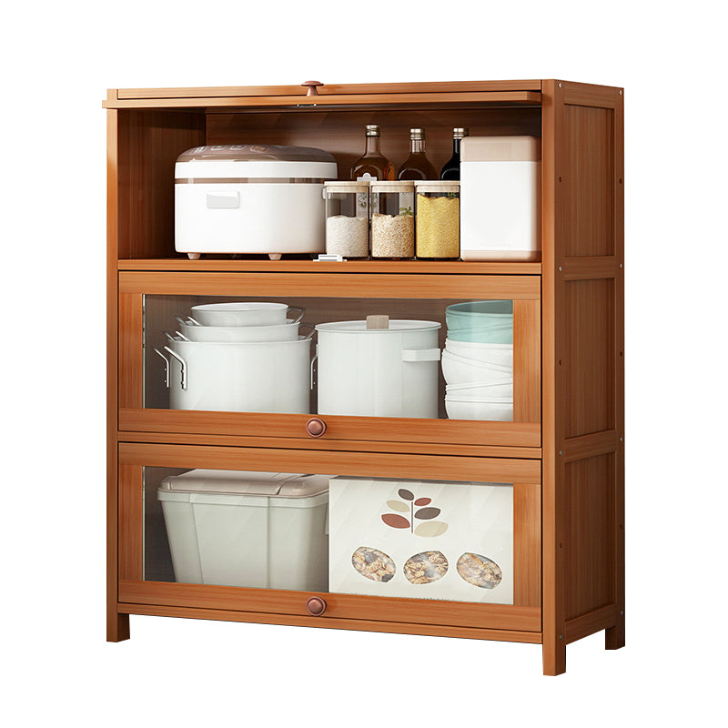 Brown Bamboo Kitchen Server Modern Dining Server for Living Room 31"L x 13"W x 42"H Clearhalo 'buffet_sideboard' 'Buffets & Sideboards' 'furn' 'furn_buffet_sideboard' 'Furniture' 'Kitchen & Dining Furniture' 6609806