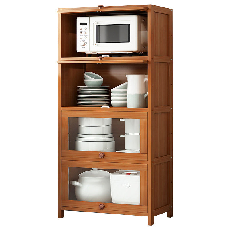 Brown Bamboo Kitchen Server Modern Dining Server for Living Room 23.6"L x 13"W x 54.7"H Clearhalo 'buffet_sideboard' 'Buffets & Sideboards' 'furn' 'furn_buffet_sideboard' 'Furniture' 'Kitchen & Dining Furniture' 6609807