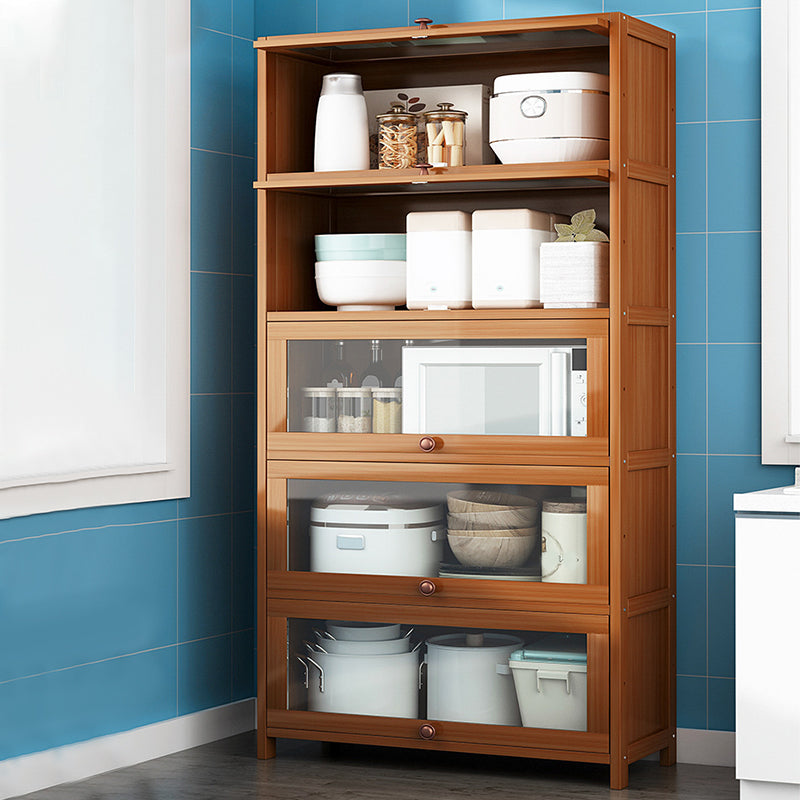 Brown Bamboo Kitchen Server Modern Dining Server for Living Room Clearhalo 'buffet_sideboard' 'Buffets & Sideboards' 'furn' 'furn_buffet_sideboard' 'Furniture' 'Kitchen & Dining Furniture' 6609809