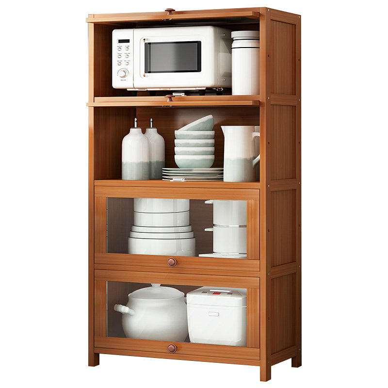 Brown Bamboo Kitchen Server Modern Dining Server for Living Room 27.6"L x 13"W x 54.7"H Clearhalo 'buffet_sideboard' 'Buffets & Sideboards' 'furn' 'furn_buffet_sideboard' 'Furniture' 'Kitchen & Dining Furniture' 6609810