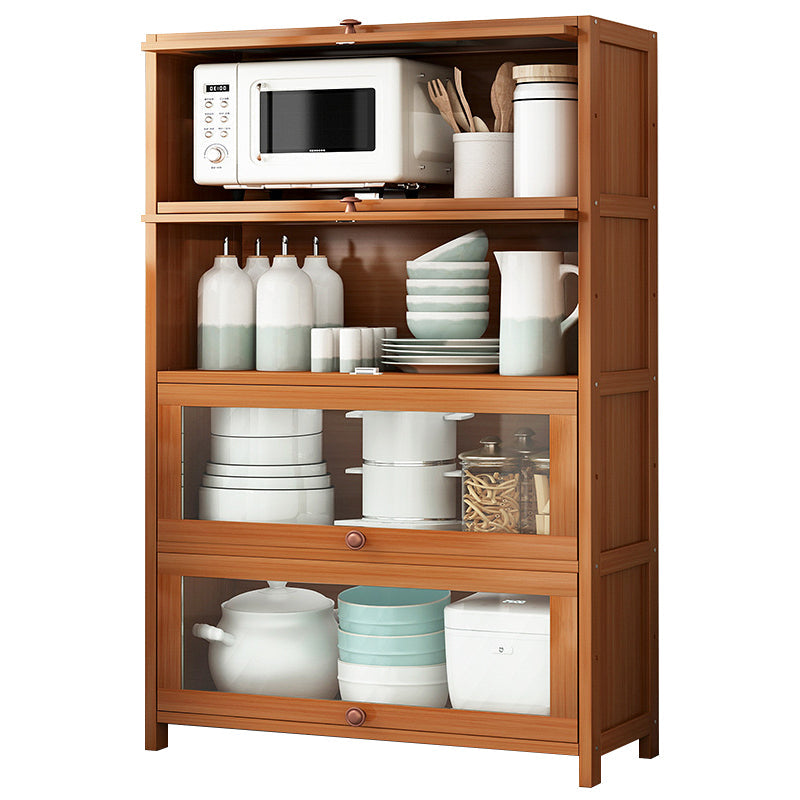 Brown Bamboo Kitchen Server Modern Dining Server for Living Room 31.5"L x 13"W x 54.7"H Clearhalo 'buffet_sideboard' 'Buffets & Sideboards' 'furn' 'furn_buffet_sideboard' 'Furniture' 'Kitchen & Dining Furniture' 6609811
