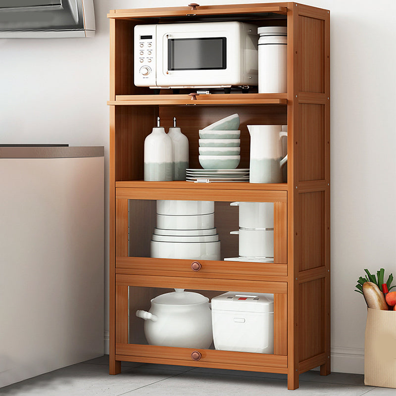 Brown Bamboo Kitchen Server Modern Dining Server for Living Room Clearhalo 'buffet_sideboard' 'Buffets & Sideboards' 'furn' 'furn_buffet_sideboard' 'Furniture' 'Kitchen & Dining Furniture' 6609812