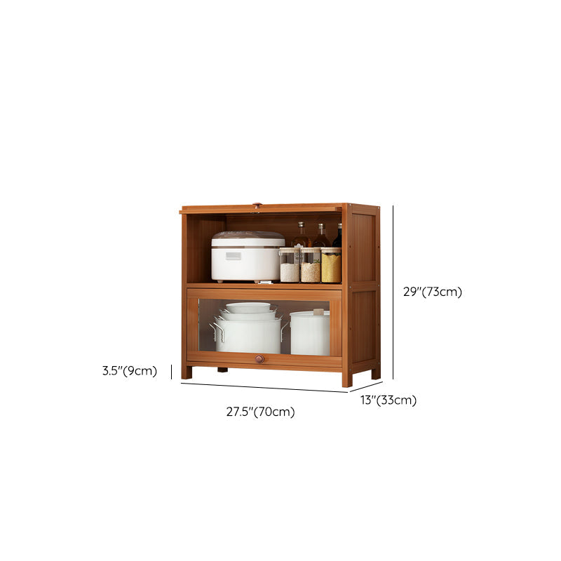 Brown Bamboo Kitchen Server Modern Dining Server for Living Room Clearhalo 'buffet_sideboard' 'Buffets & Sideboards' 'furn' 'furn_buffet_sideboard' 'Furniture' 'Kitchen & Dining Furniture' 6609822