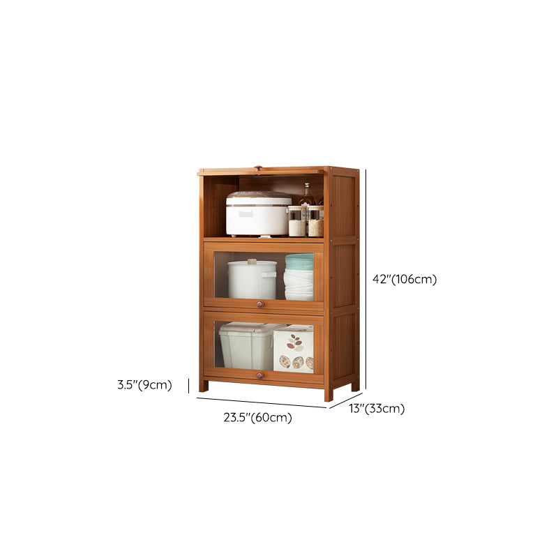 Brown Bamboo Kitchen Server Modern Dining Server for Living Room Clearhalo 'buffet_sideboard' 'Buffets & Sideboards' 'furn' 'furn_buffet_sideboard' 'Furniture' 'Kitchen & Dining Furniture' 6609823