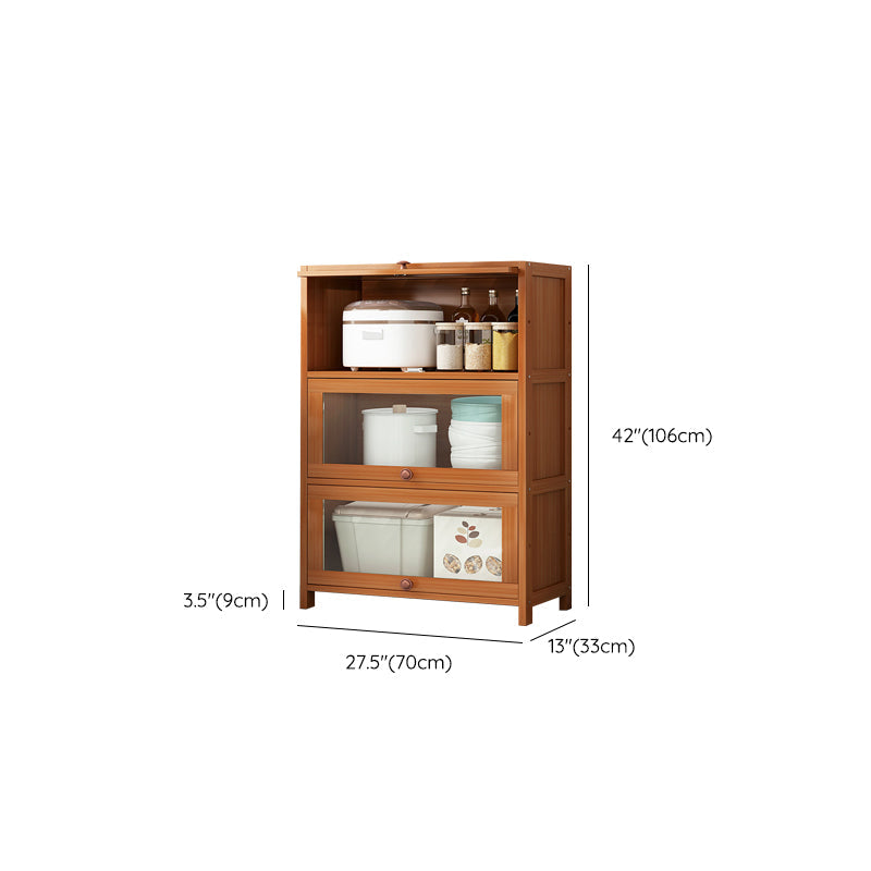 Brown Bamboo Kitchen Server Modern Dining Server for Living Room Clearhalo 'buffet_sideboard' 'Buffets & Sideboards' 'furn' 'furn_buffet_sideboard' 'Furniture' 'Kitchen & Dining Furniture' 6609824