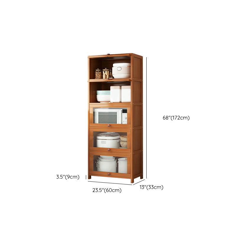 Brown Bamboo Kitchen Server Modern Dining Server for Living Room Clearhalo 'buffet_sideboard' 'Buffets & Sideboards' 'furn' 'furn_buffet_sideboard' 'Furniture' 'Kitchen & Dining Furniture' 6609825