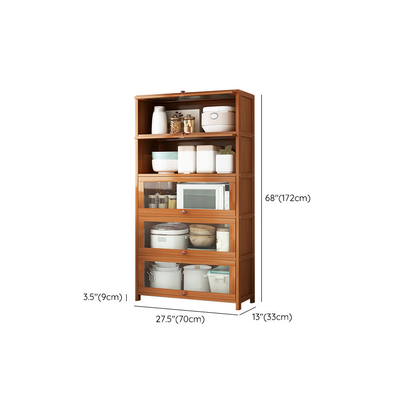 Brown Bamboo Kitchen Server Modern Dining Server for Living Room Clearhalo 'buffet_sideboard' 'Buffets & Sideboards' 'furn' 'furn_buffet_sideboard' 'Furniture' 'Kitchen & Dining Furniture' 6609827