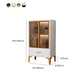 Glam Glass Door Server Wood Dinner Server Cabinet without LED Lights Clearhalo 'buffet_sideboard' 'Buffets & Sideboards' 'furn' 'furn_buffet_sideboard' 'Furniture' 'Kitchen & Dining Furniture' 6609862