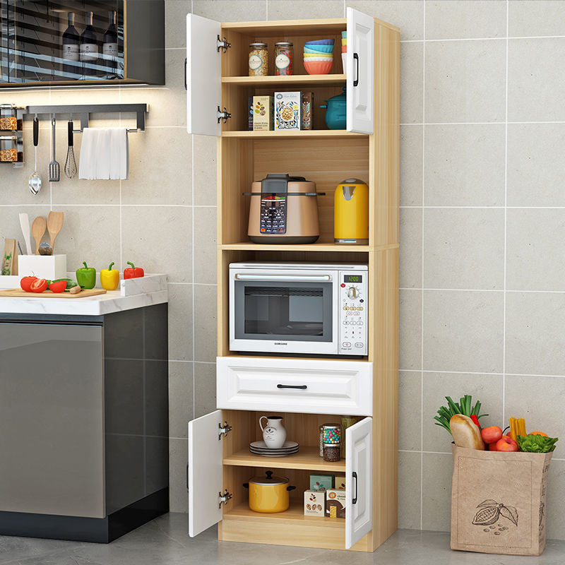 Server per la cena in stile glam ingegnerizzato in legno con archiviazione aperta