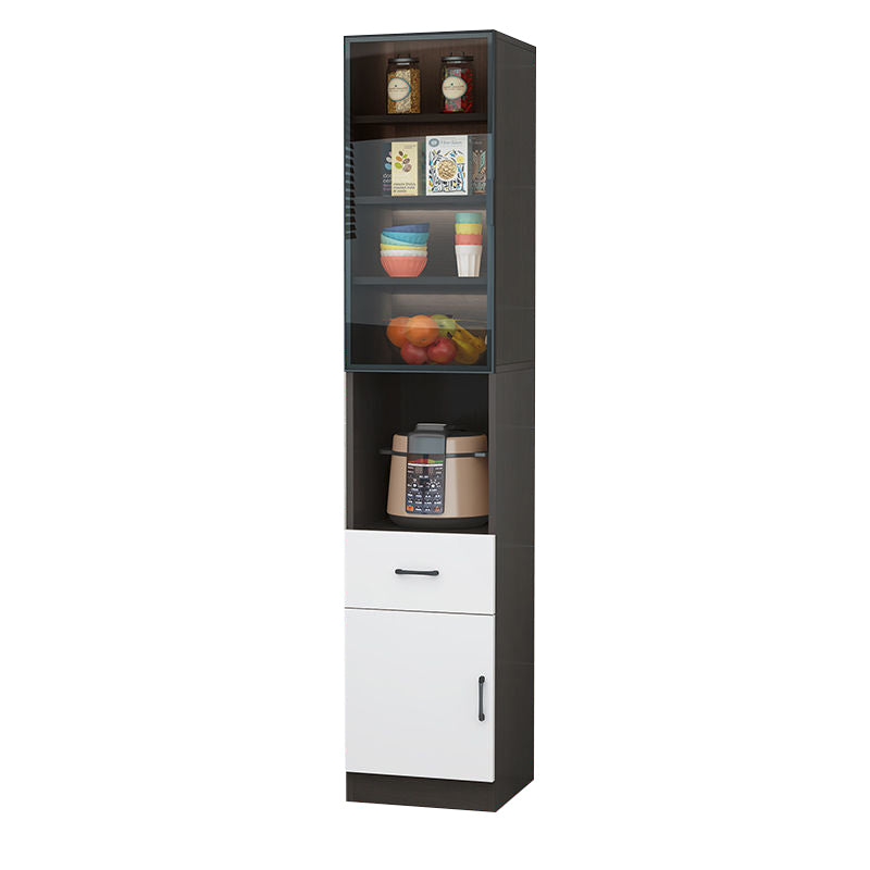 Server per la cena in stile glam ingegnerizzato in legno con archiviazione aperta