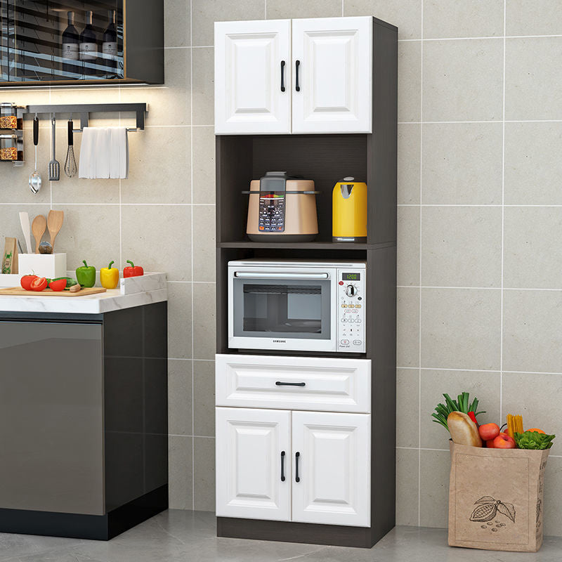 Server per la cena in stile glam ingegnerizzato in legno con archiviazione aperta