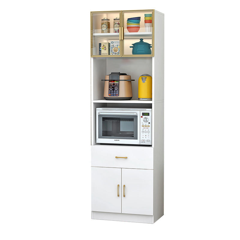 Server per la cena in stile glam ingegnerizzato in legno con archiviazione aperta