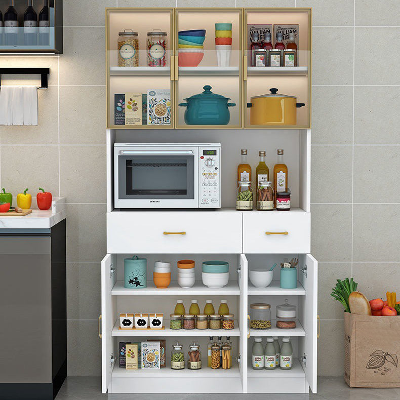 Server per la cena in stile glam ingegnerizzato in legno con archiviazione aperta