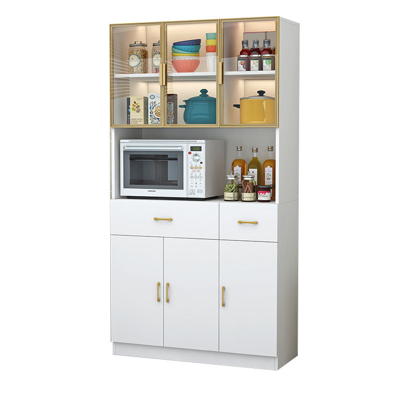 Server per la cena in stile glam ingegnerizzato in legno con archiviazione aperta